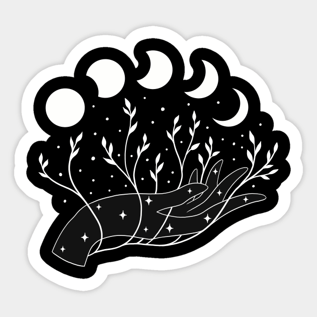 Moonlight in Your Hands Sticker by Episodic Drawing